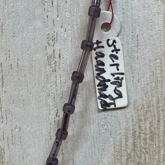 ARTISAN HANDMADE Dark Sterling Silver FACE Pendant on Delicate Beaded Necklace! - Picture 2 of 8